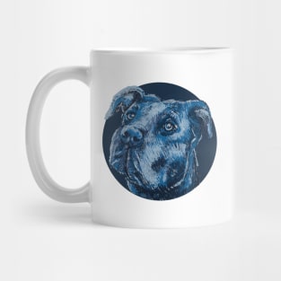 Blue pitbull dog animal portrait Mug